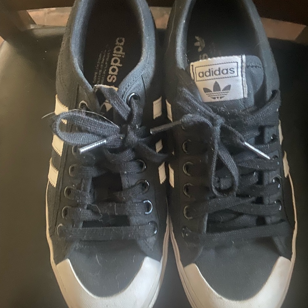 Adidas Black and White Striped Sneakers - Picture 2 of 4